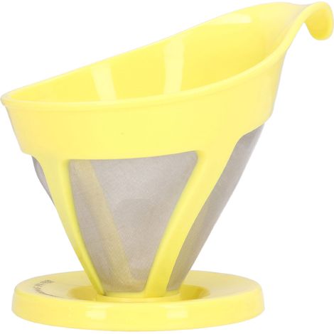 Filtre à Café en Acier Inoxydable, Type Funnel pour Dégoulinement, Filtre à Poudre Fin pour Machine à Café et Méthode Manuelle, Jaune (1/5)