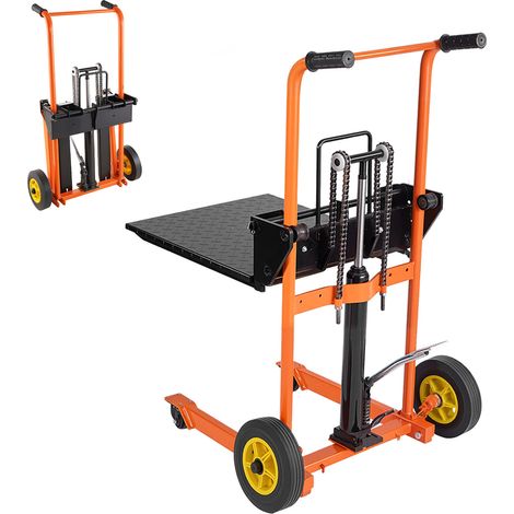 Mophorn Carrello Elevatore Manuale Idraulico, Capacità 205 kg, Sollevatore per Materiali con Ruote Girevoli, Gambe Stabili, Altezza Massima 90 cm, Design Compatto e Facile da Trasportare (1/5)