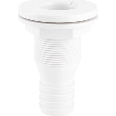 Raccord traversant de coque 1 à 1/4 pouces, connecteur de tuyau en plastique blanc, accessoire pour bateau marin (1/5)