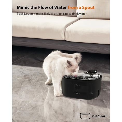 Fontaine à eau pour chat et chien, abreuvoir automatique silencieux avec système de filtration 5 couches, capacité 2,5L pour animaux de compagnie