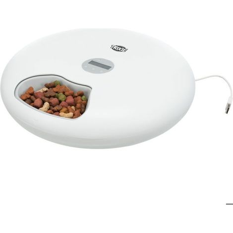 Distributeur automatique de nourriture TRIXIE TX5+1 - 6 × 0,18L - ø 32 × 8 cm - Blanc (1/5)