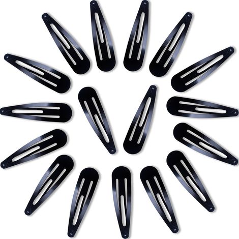 20 Barette,5cm,Métal,Antidérapant,Noir,Fille,Femme (1/5)