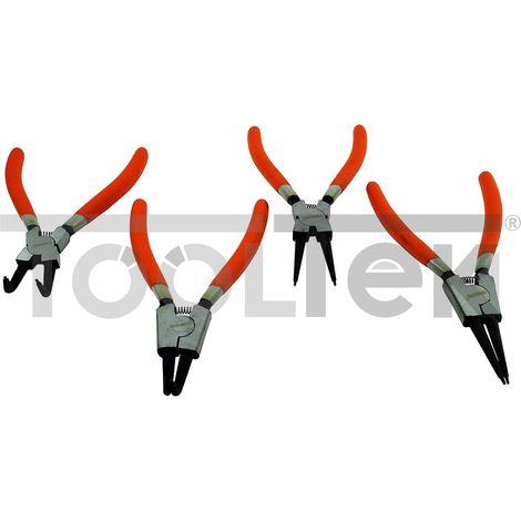 SET DI PINZE PER ANELLI ELASTICI SEEGER DA 4pz 175mm D.19-60mm PRO FERMI INTERNI