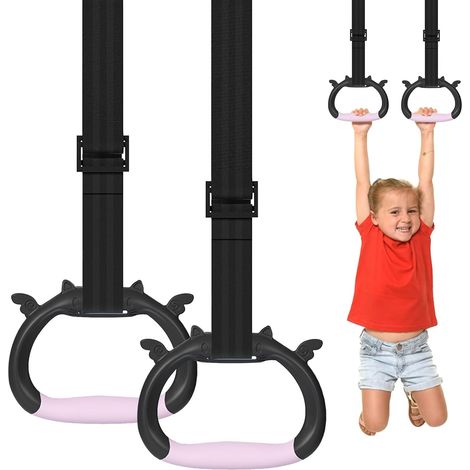 Ensemble de bagues de gymnastique pour enfants, équipement de gym à domicile, sangles réglables pour enfants, anneaux de traction pour entraînement physique (1/5)