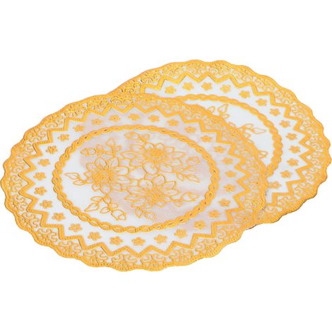 2 Pièces Sous-verres Or 20x20 cm pour Mariage, Fête et Décoration de Table