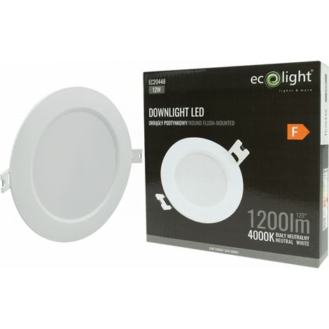 Downlight encastré rond blanc 17 cm LED 12W 4000K (1/3)
