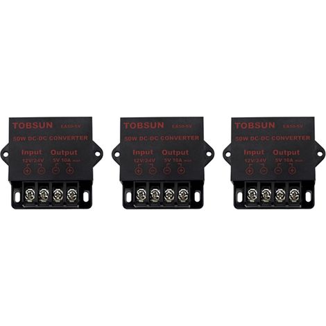 3X 24V / 12V à 5V 10A 50W Voiture LED ÉCran de Publicité Convertisseur d'alimentation Transformateur CC (1/5)