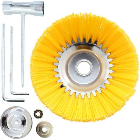 Nylon-Freischneiderkopf, 200 mm x 25,4 mm, universelles rundes Unkrautbürsten-Set, einfach zu installieren und effizientes Jäten (1/5)