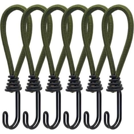 6pcs Tendeur en Caoutchouc avec Crochets en Spirale pour Tentes, bâches, bannières en PVC, Pavillons, Trampolines, Voile d'ombrage (1/5)