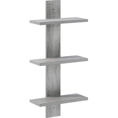 Wall Shelf Grey Sonoma 30 x 13.5 x 64.5 cm Engineered Wood vidaXL (1/5)