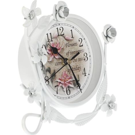 Bardusch-Horloge de table vintage shabby chic en fer artisanal, décoration cheminée, étagère ou comptoir bureau