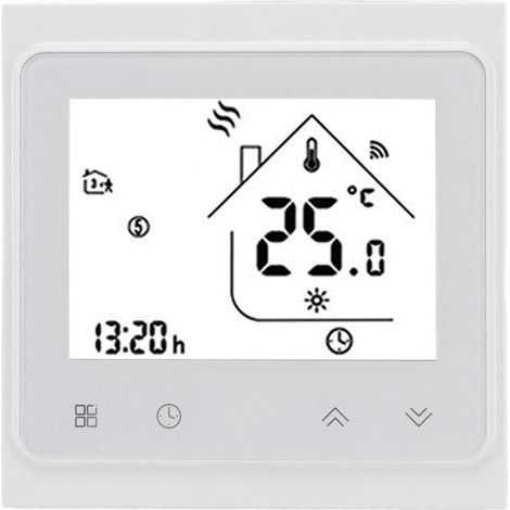 Intelligenter Thermostat mit Smartphone-App, Zigbee-Sprachsteuerung, intelligenter Fernthermostat für Warmwasserbereitung, Klimaanlage (weiß), drahtlose Gateway-Steuerung (1/5)