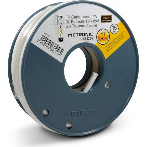 Câble TV coaxial bobine 17 VAtC 15 m - blanc