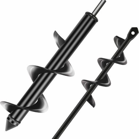 Brocas espirales para barrena de jardín – Juego de 2 (Ø 40 mm + Ø 80 mm) para una plantación rápida de árboles, arbustos y flores.