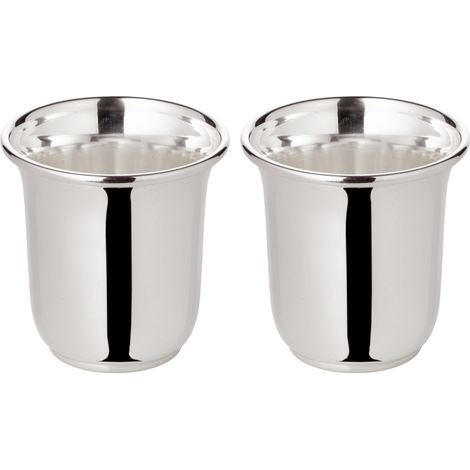 Gobelets à shot en métal argenté pour schnaps et digestif argent 4 cl lot de 2 - PANGIVO (1/5)