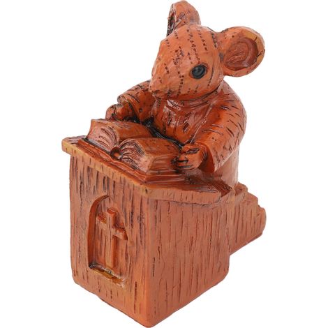 Statuette de souris d'église en résine brune facile à nettoyer, sculpture de souris d'église en résine pour la maison (1/5)