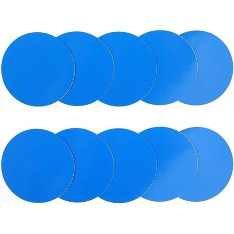 Ulisem Lot de 10 patchs pour piscine gonflable, bouées pour matelas gonflables de jacuzzi, kit de réparation pour revêtement de piscine en PVC, tente pour matelas gonflable, colle pour revêtement de p