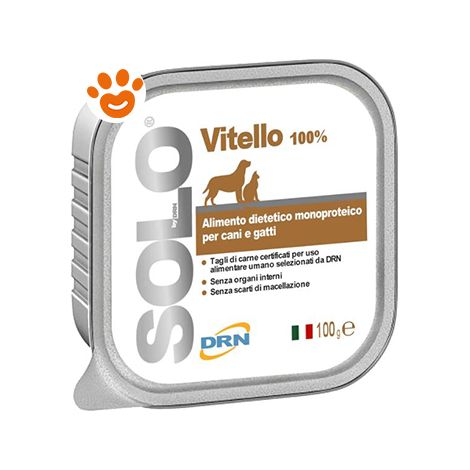DRN Dog &amp Cat SOLO Vitello  - DRN Dog &amp Cat SOLO Vitello - Vaschetta Da 100 Gr
