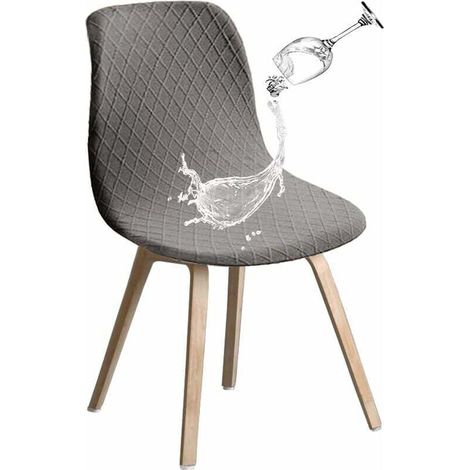 Housses de chaise en coquille Housses de chaise rétro Housses de chaise d'angle extensible en élasthanne pour salle à manger, cuisine, fête, banquet, club, décoration d'intérieur (gris clair, lot de 4 (1/4)