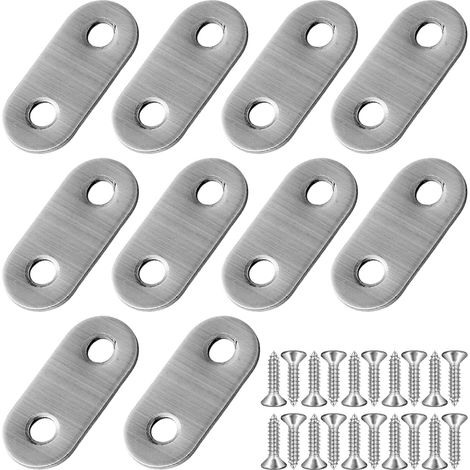 Code Plat À Angle Droit De 10 Pièces Avec 20 Vis, Support Métallique En Bois, Connecteur D'Angle De Support De Réparation Plat, Support De Réparation Fixe (1/5)