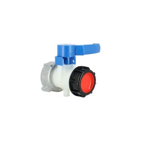2" Ø75 mm Absperrklappe – Schwenkmutter – S60X6 Außengewinde – Kompatibel mit 1000-Liter-Schütz-Tanks – EPDM-Dichtung – Polyethylen hoher Dichte (1/5)