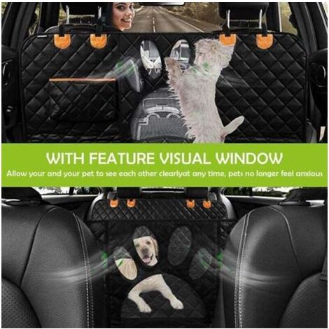 Housses de Siège d'auto pour Chien Protection Voiture Chien avec Poche de Rangement Imperméable Housse Protection de Siège d'arrière Housse Banquette pour Voiture et SUV Noir (1/5)