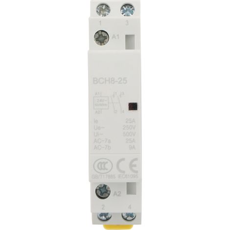 Contacteur secteur domestique 2P 25A 24V 2NO 50/60HZ sur rail DIN, haute qualité (1/5)