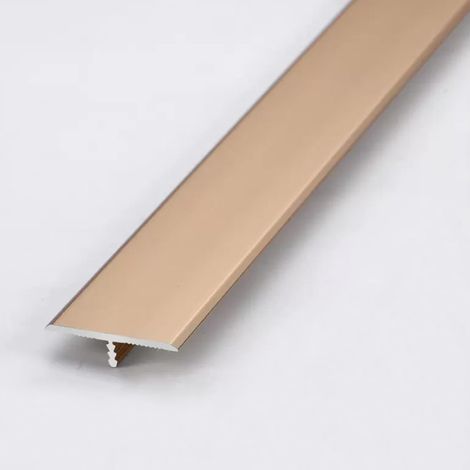 Profilé en T, Noir Blanc Profil Rail De Transition Plate, Transition Facile Fixation, Bande De Moulure De Bord pour Moquette Et Revêtement De Sol, 90cm Long Aluminium Anodisé Barre De Seuil (1/5)