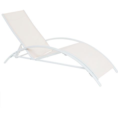 Tumbona estructura de acero respaldo ajustable plegable muebles de exterior beige Gaeta (1/5)