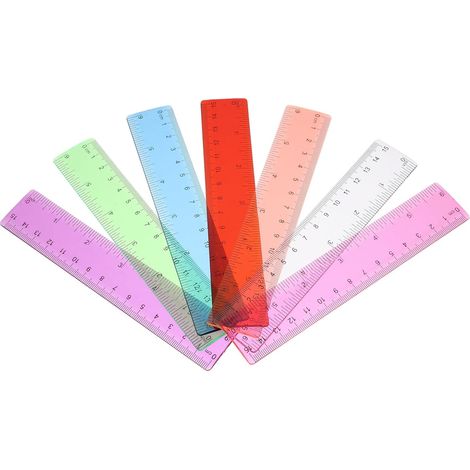 Gatuida Kit de 14 règles mesure transparentes et colorées, outil (1/5)