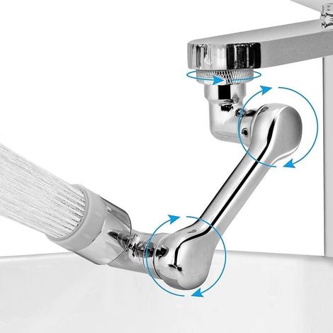 ZVD Aérateur de robinet pivotant à 1080 degrés, aérateur de robinet d'évier de cuisine rotatif, extension de robinet à double pulvérisateur (1/4)