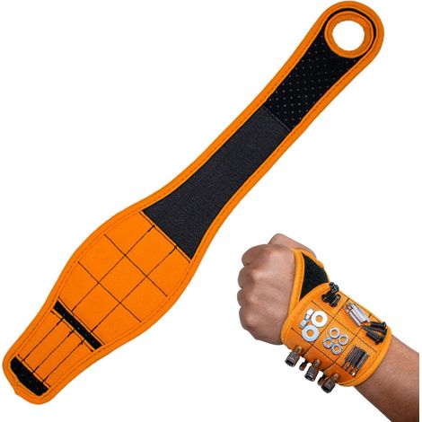 Magnetisches Werkzeugarmband, ein leichter Werkzeuggürtel für Herren mit starken Magneten, ideal zum Halten von Schrauben, Nägeln und Bohrern. Perfekt für Väter, Ehemänner, Großväter und Heimwerker.