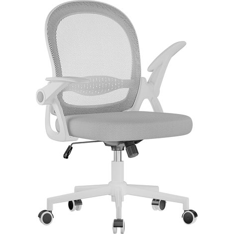 Ergonomic Mesh Office Chair with Flip-Up Arms Lumbar Support Grey