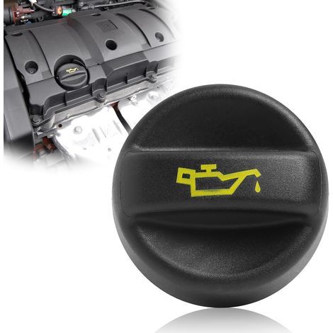 Bouchon de Remplissage d'Huile Moteur Compatible pour C2, C3, C4, Xsara et 207, 208, 301, 308, 508, 2008, 3008, 5008, Pièce Détachée, Références OEM: 9670015080, 1180S5, 9674157180 (1/5)