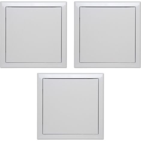 Semin – Lot de 3 trappes de visite métallique laquée blanche 300 mm x 300 mm – Ouverture poussez/lâchez – Accès gaines techniques murs et plafonds