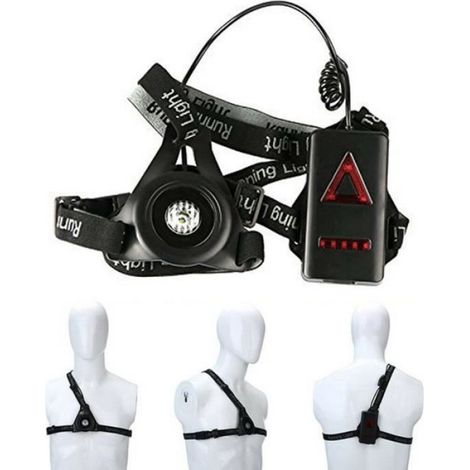 Lampe Frontale Rechargeable USB 500 Lm 3 Modes IPX4 Pour Course Vélo Randonnée Avec Lampe Arrière De Sécurité 1 Pièce (1/4)