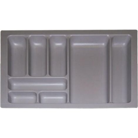 Cubertero plastico gris para cajones de cocina. Para módulos de 600mm. -
