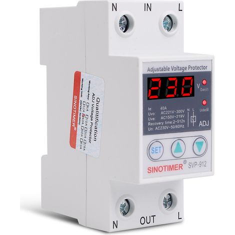 230V Spannungsregler, Spannungsschutzrelais, 230V Überspannungsschutz, einstellbares Wiederherstellungsschutzrelais, Voltmeter SVP-912(63A)
