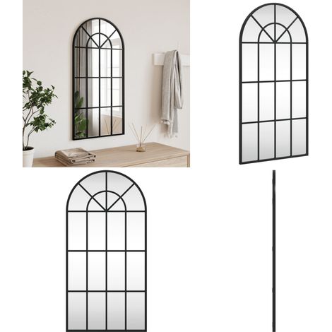 Wandspiegel Schwarz 40x80 cm Gewölbt Eisen - Wandspiegel - Schwarzer Spiegel - Badezimmerspiegel - Wohnzimmerspiegel - Schlafzimmerspiegel - Home & Living (1/5)