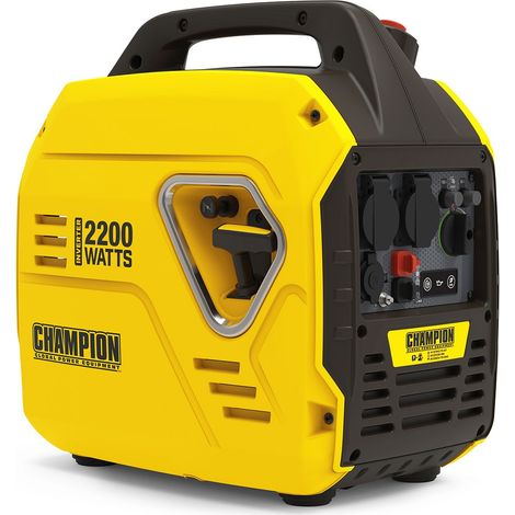 Groupe électrogène silencieux 2200W – Moteur essence 79 cm³ – Autonomie 10,5 heures – Protection AVR – Connectable en parallèle – Champion (1/7)