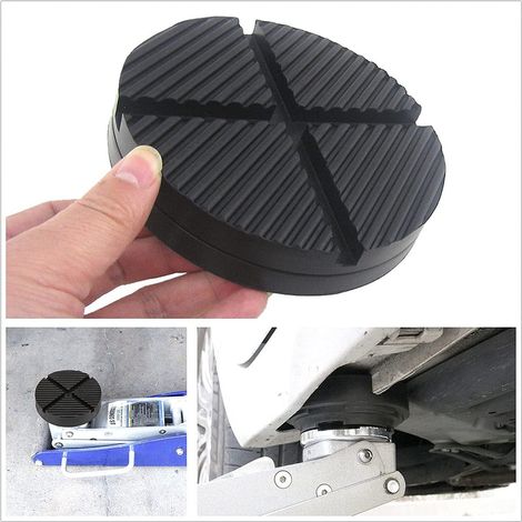 patins auto-agrippants pour cric - Design à fentes croisées - Protection rail 125 mm - Adaptateur universel (1/5)