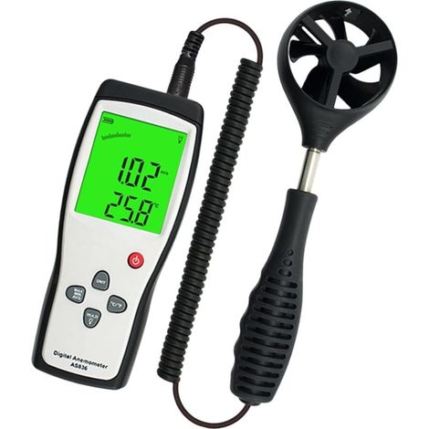 Anémomètre portatif professionnel 0,3-45 m/s haute précision pour test de ventilation outil de mesure du vent industriel (1/5)