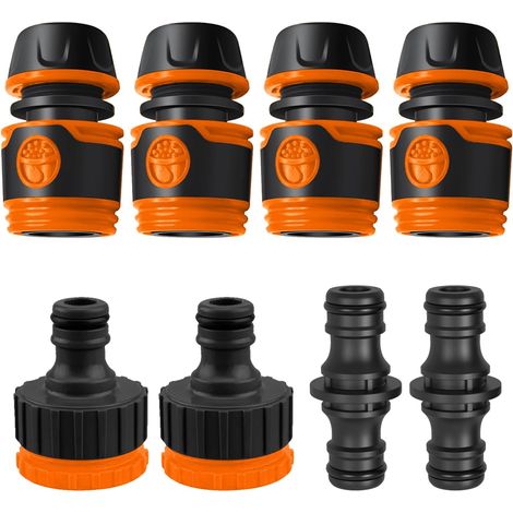 8 Pièces Raccord Rapide Tuyau Arrosage 1/2" Embout Tuyau Arrosage Raccords de Tuyau d'arrosage (1/5)