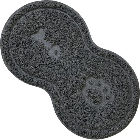 Tapis de gamelle pour chien et chat,En silicone,Pour chien et chat,En PVC imperméable et antidérapant,Gris, 45 x 25 cm (1/5)