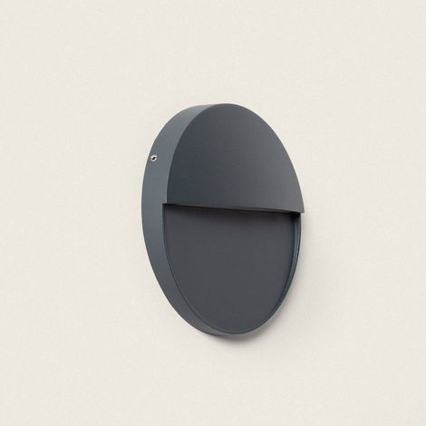 Applique da Parete per Esterni LED 6,5W CCT Selezionabile Superficie Circolare Jade Grigio Scuro (1/5)