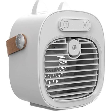 Ventilateur portable climatiseur – 3 vitesses – Rechargeable par USB – Adapté aux dortoirs, camping et bureaux – 7 36 pouces – Blanc – Batterie 4000 mAh (1/5)