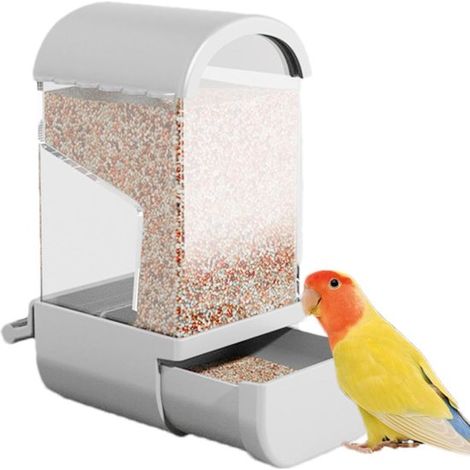 Mangiatoia automatica per pappagalli, mangiatoia senza luce per uccelli in gabbia, supporto, accessori per gabbie per pappagallini ondulati, fringuelli (1/5)