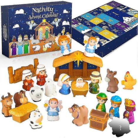 LYERCW - Calendrier de l'Avent 2026 pour enfants, Crèche de Noël, 25 pièces