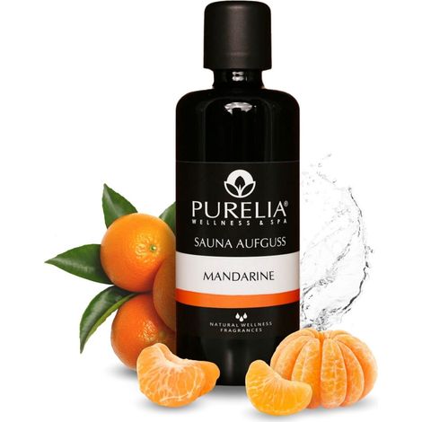PURELIA Saunaaufguss Konzentrat Mandarine 100 ml natürlicher Sauna-aufguss - reine ätherische Öle