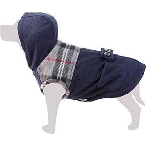 Manteau Animal - Bleu Marine - 25 cm - Doublure Polaire - Capuche - Fermeture Velcro